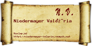 Niedermayer Valéria névjegykártya